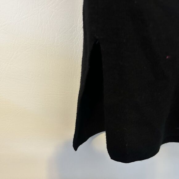 MM Lafleur womens M merino wool long line open front black cardigan sweater - Picture 7 of 11